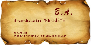 Brandstein Adrián névjegykártya
